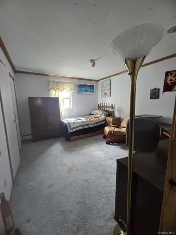 a bedroom with furniture and a window