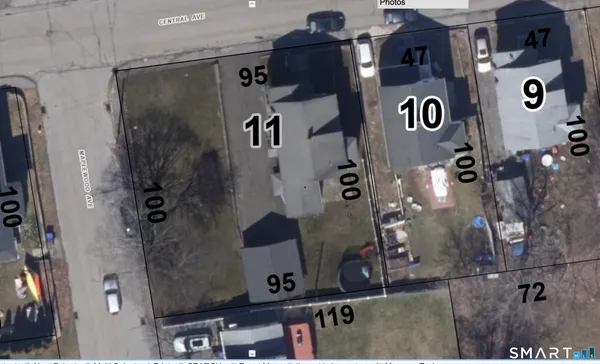 an aerial view of a house