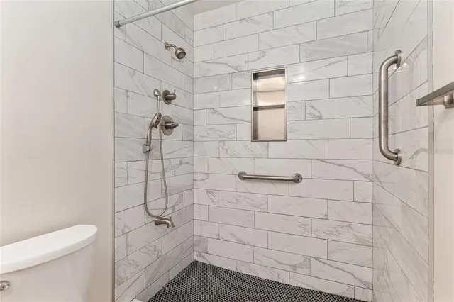 a bathroom with a shower