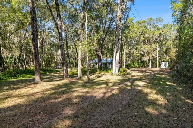 a view of outdoor space with deck and tree