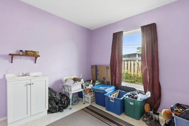 a view of a livingroom with a window