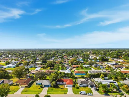 an aerial view of multiple house