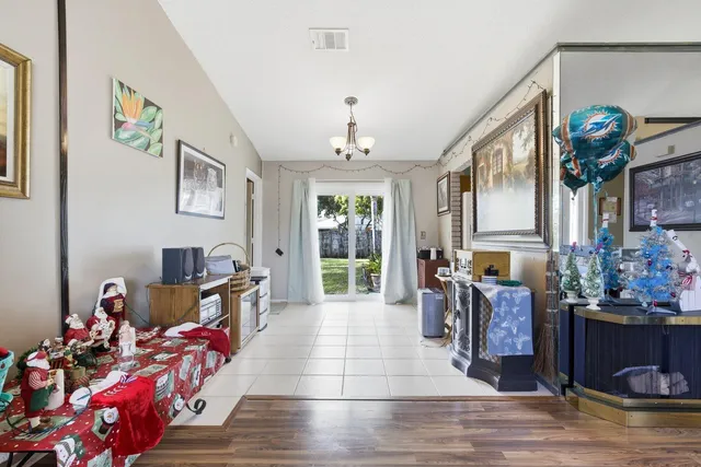 a living room with furniture