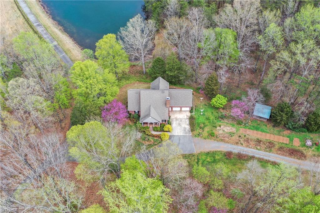258 Sparks Road Advance, NC 27006 - Photo 4 of 39 aerial view with pond