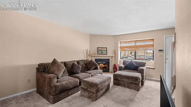 a living room with furniture and a couch