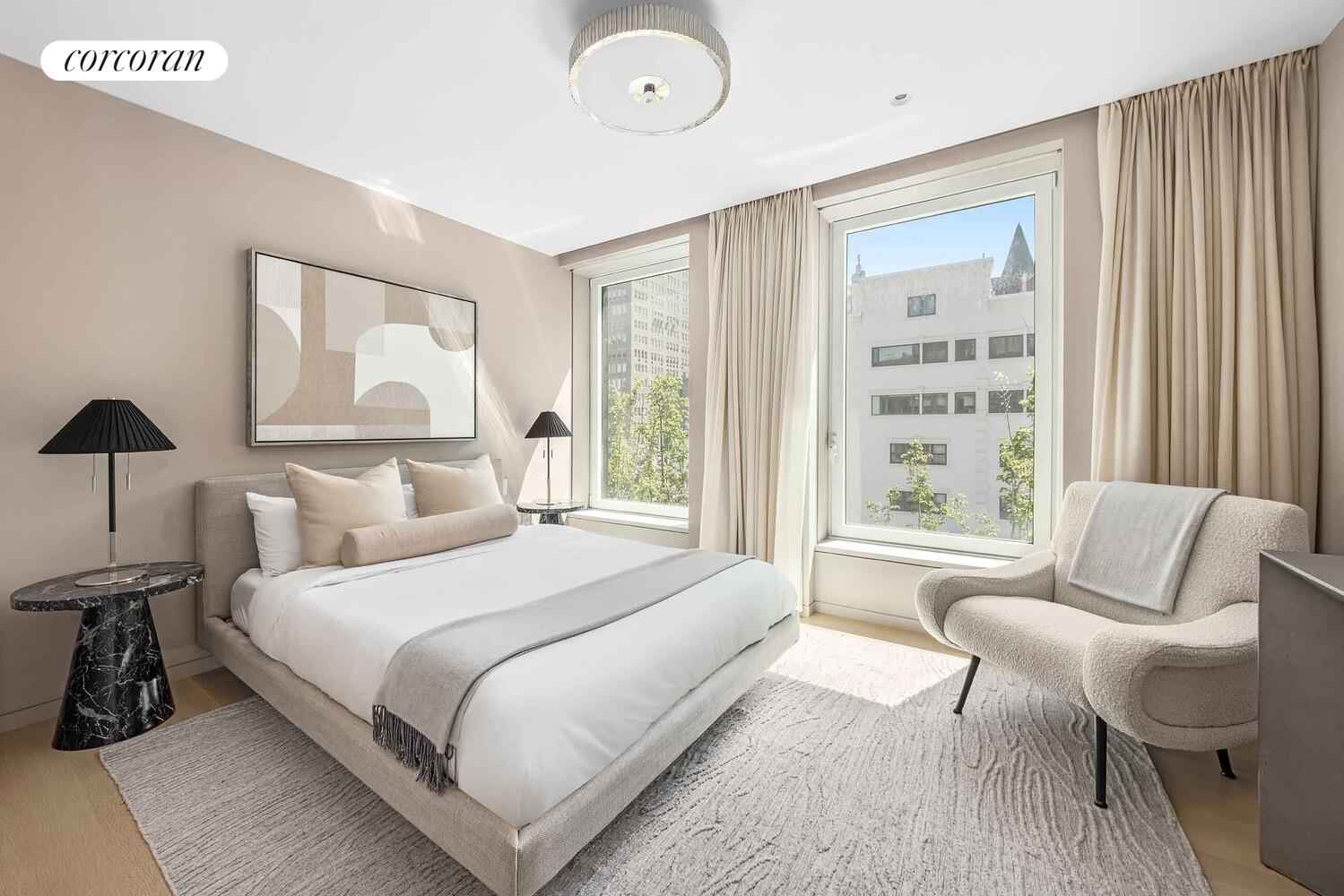 37 Warren Street, Unit PHCD Manhattan, NY 10007 - Photo 13 of 23 a bedroom with a bed and a couch