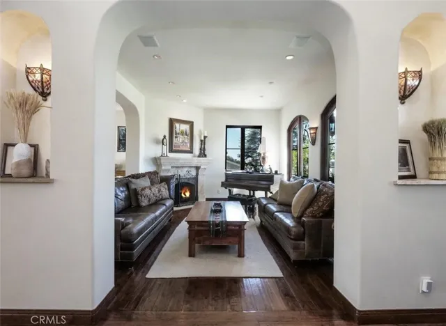 a living room with furniture and a couch