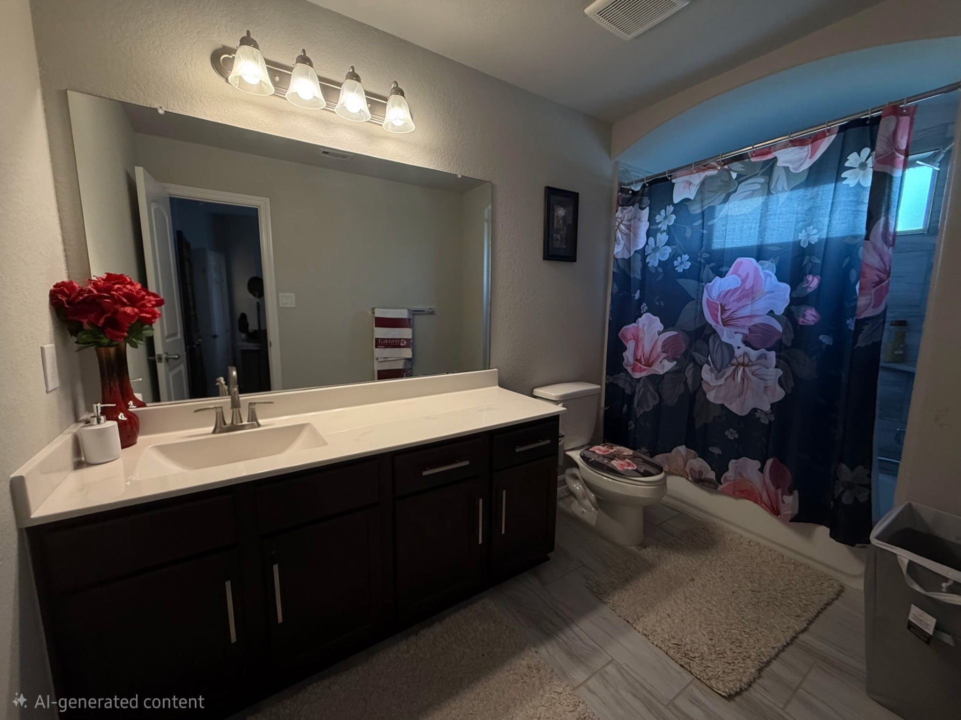 4811 Lacebark Pne Trail Rosenberg, TX 77471 - Photo 19 of 31 a bathroom with a sink vanity and a mirror