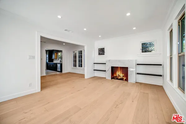 a view of a livingroom with a fireplace