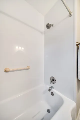 a bathroom with a tub