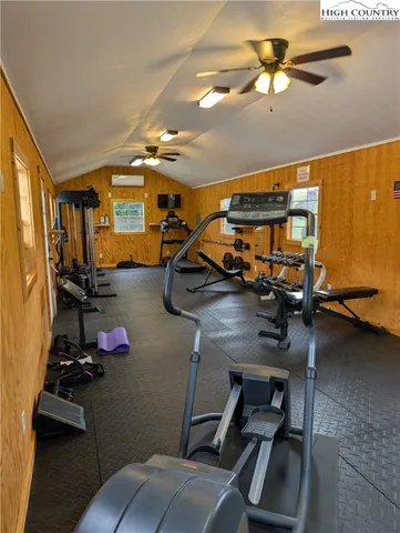 a gym hall with exercise machine