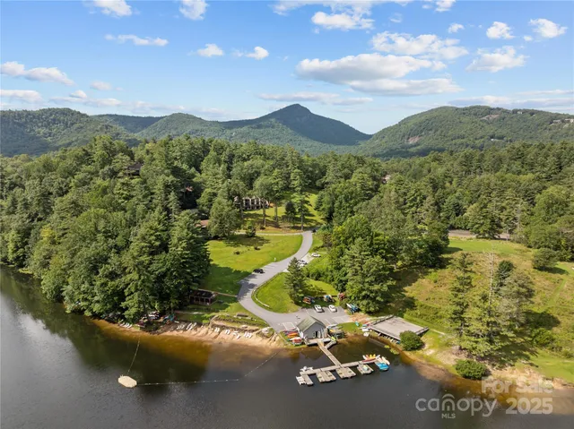 a view of a lake with a mountain