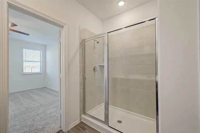 a bathroom with a shower