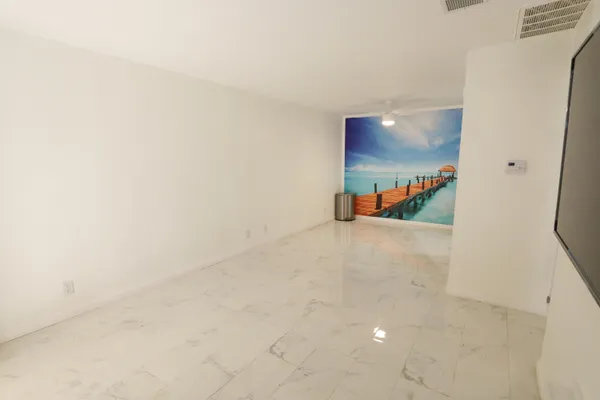 an empty room with closet