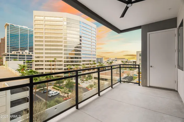 a view of city with balcony