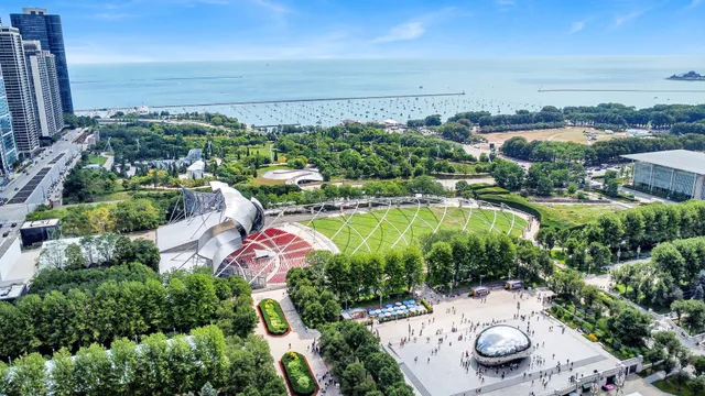 an aerial view of a city