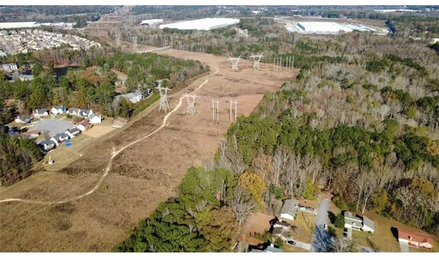 an aerial view of multiple house