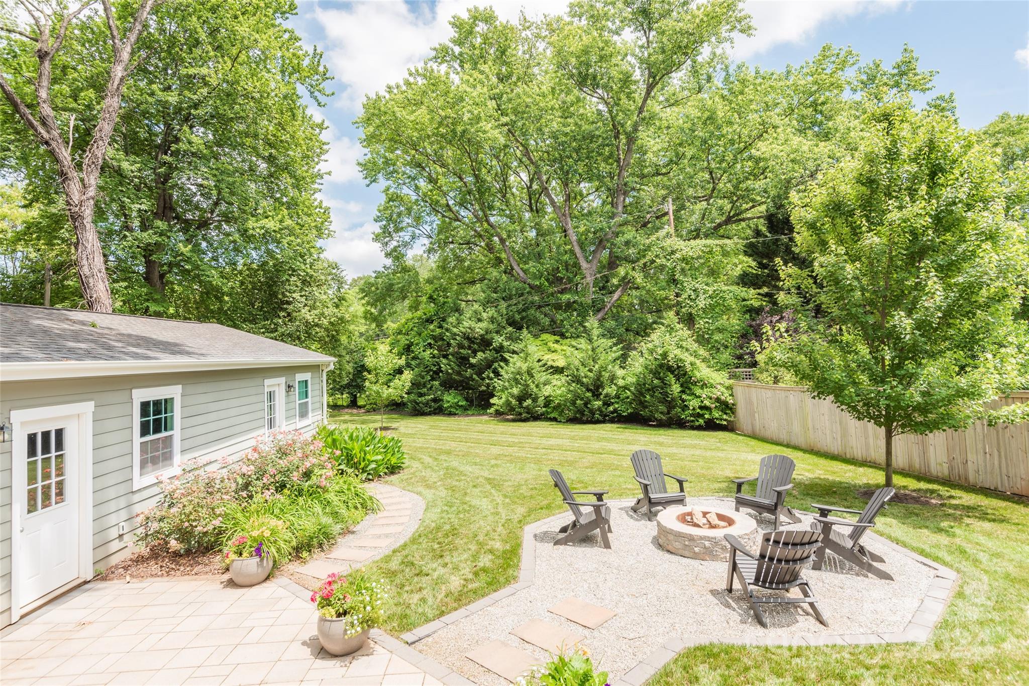 665 Marsh Road Charlotte, NC 28209 - Photo 26 of 31 a view of a patio with table and chairs and potted plants