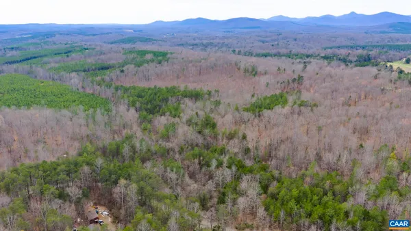 a view of a lush green hillside and a house