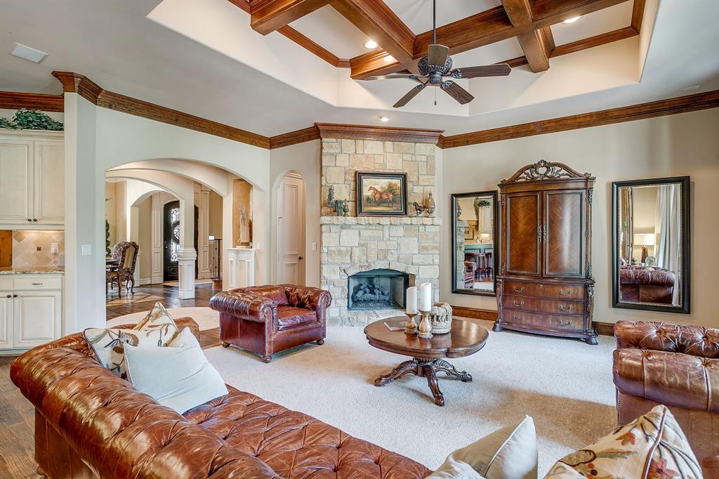 6251 Paper Shell Way Fort Worth, TX 76179 - Photo 7 of 40 a living room with furniture and a fireplace