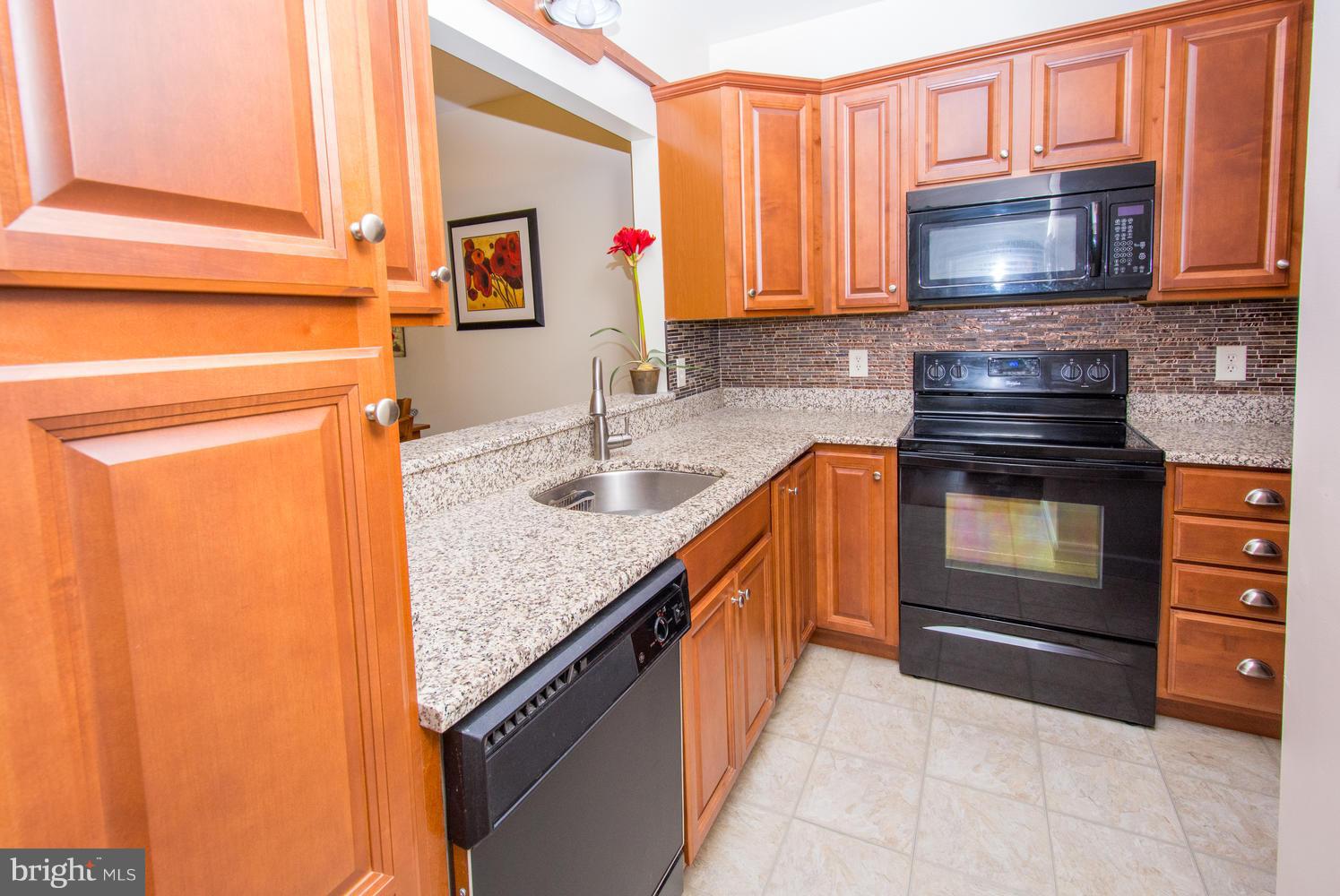 606 Moonglow Road, Unit 203 Odenton, MD 21113 - Photo 16 of 29 a kitchen with granite countertop cabinets stainless steel appliances and a counter space