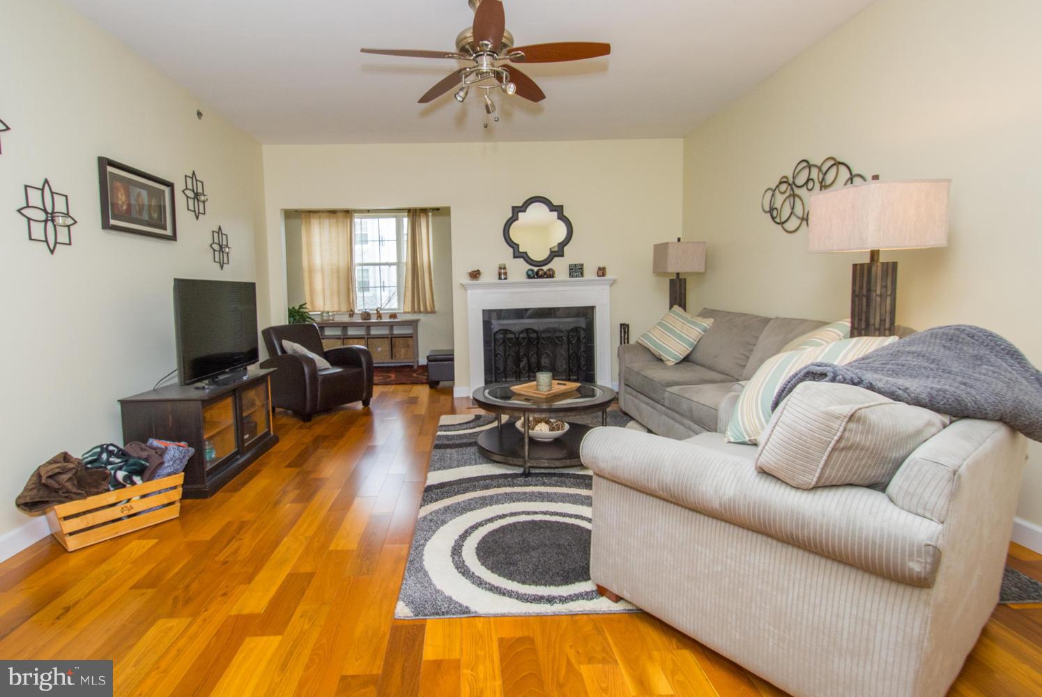 606 Moonglow Road, Unit 203 Odenton, MD 21113 - Photo 6 of 29 a living room with furniture a fireplace and a flat screen tv