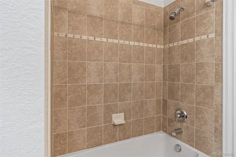 a bathroom with a shower and a bath tub
