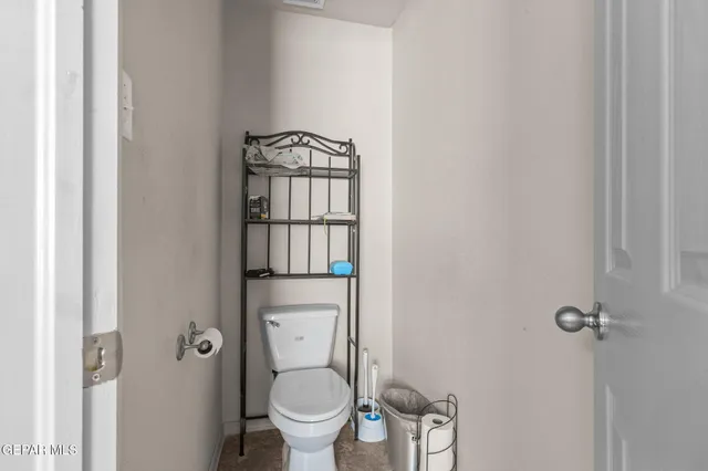 a view of bathroom with a toilet