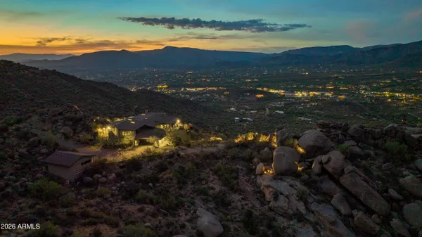 a view of city and mountain