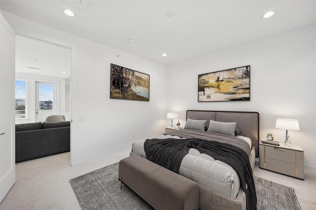 3064 ChImes Street Dallas, TX 75219 - Photo 25 of 40 a bedroom with a bed and couch