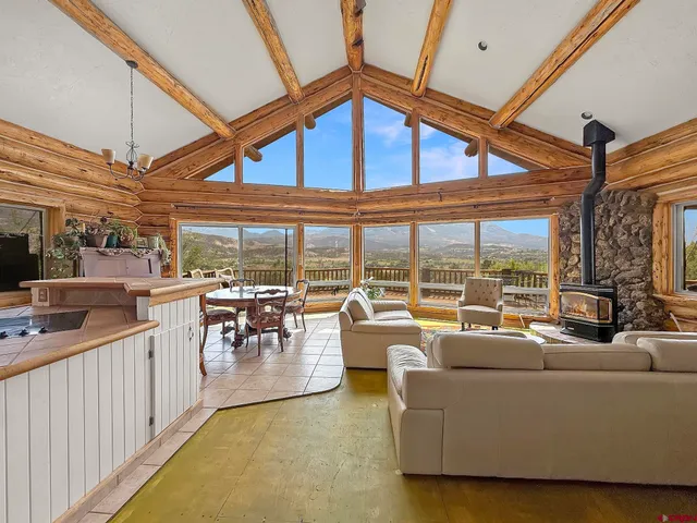 a building outdoor space with patio furniture