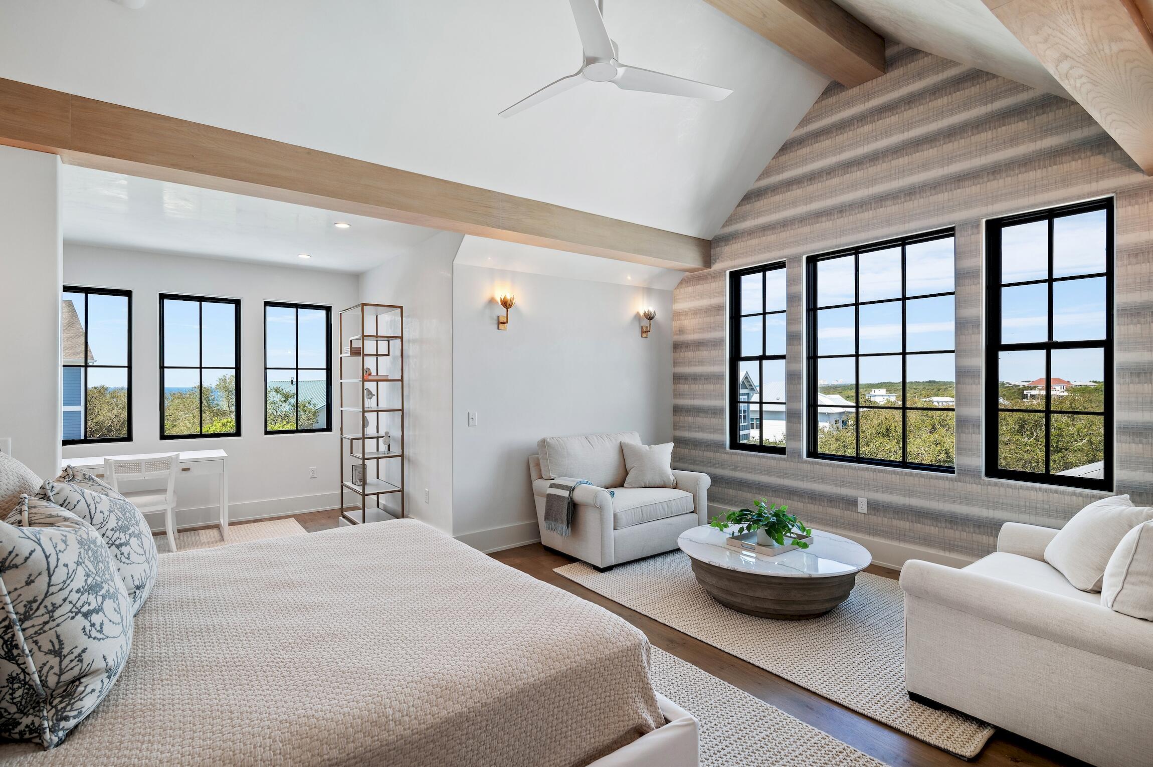 102 Bullard Road Santa Rosa Beach, FL 32459 - Photo 35 of 63 a large bedroom with furniture and a large window