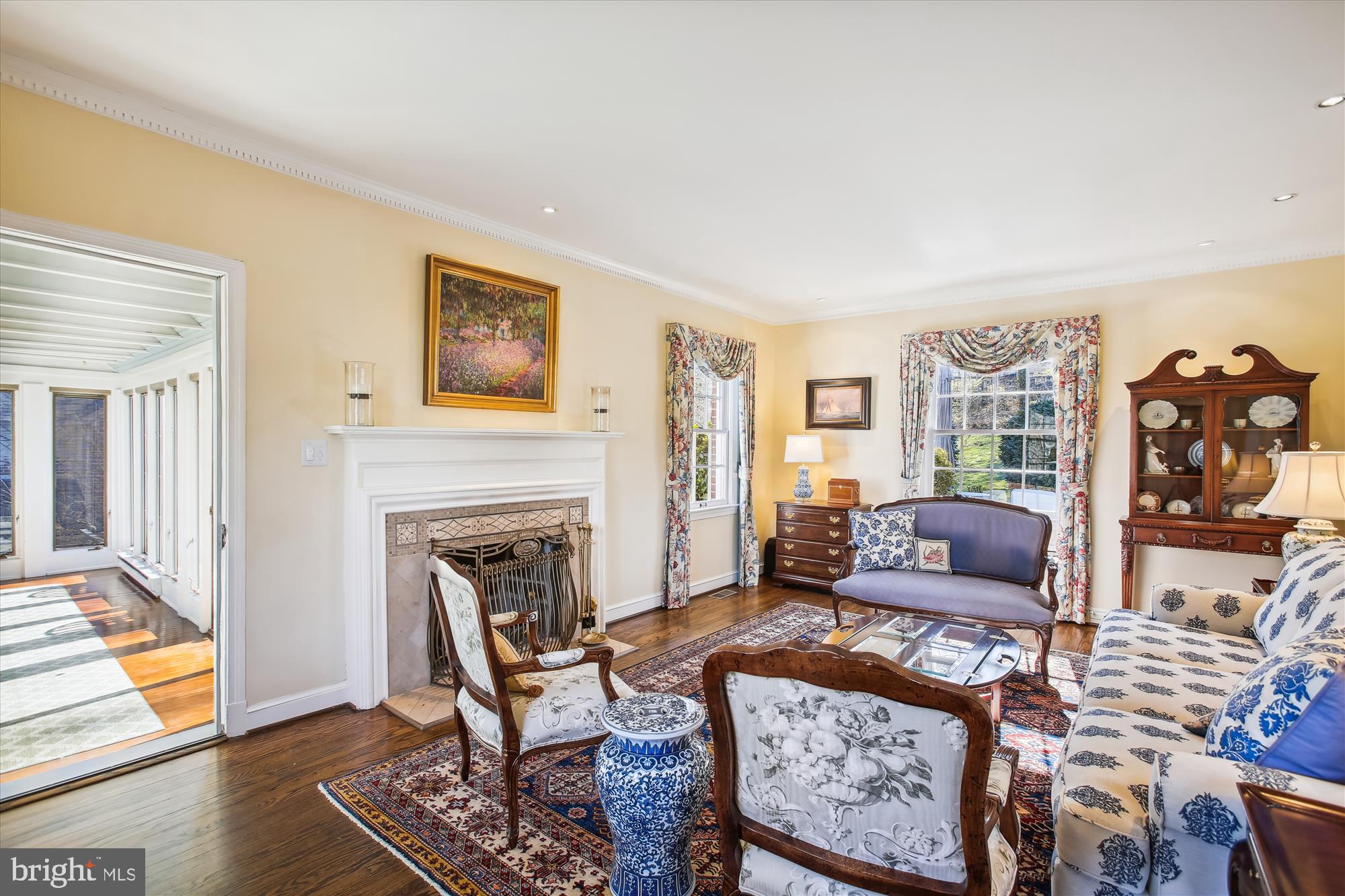 5950 Wilton Road Alexandria, VA 22310 - Photo 8 of 97 Elegant living room with woodburning fireplace