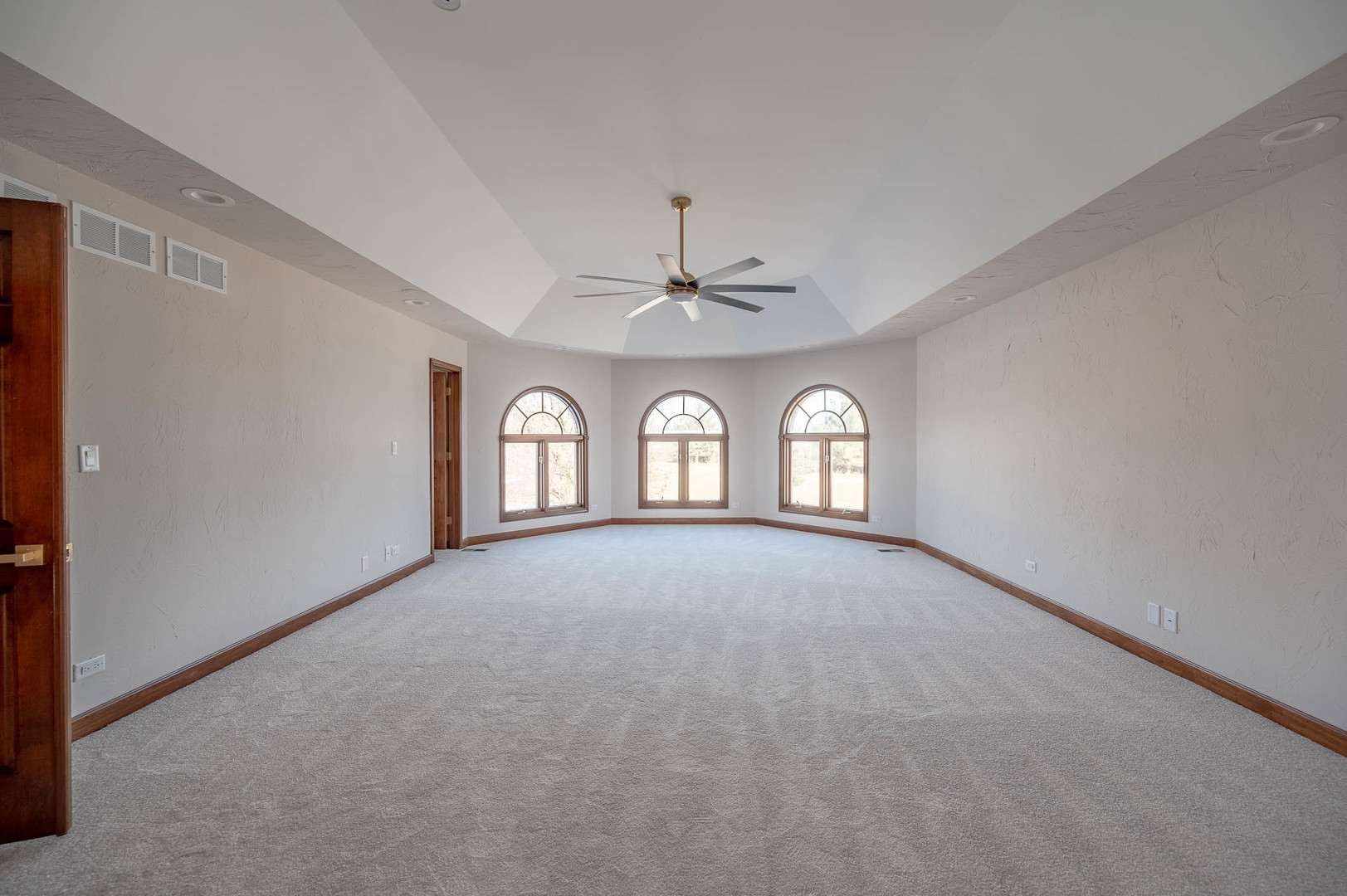 501 Bryan Trail New Lenox, IL 60451 - Photo 15 of 24 a view of an empty room with windows and ceiling fan