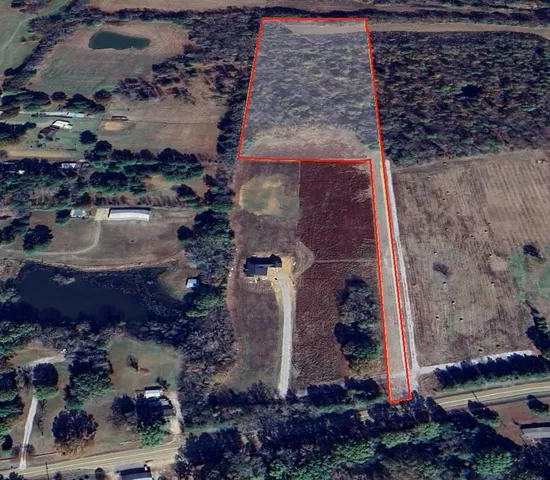 a aerial view of a wooden house