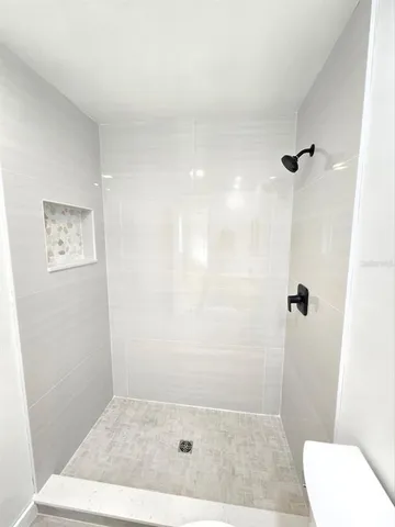 a bathroom with a shower
