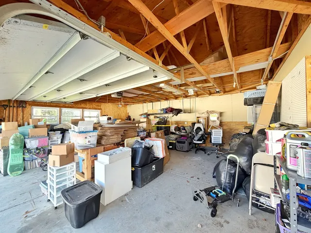 a view of a storage room with storage