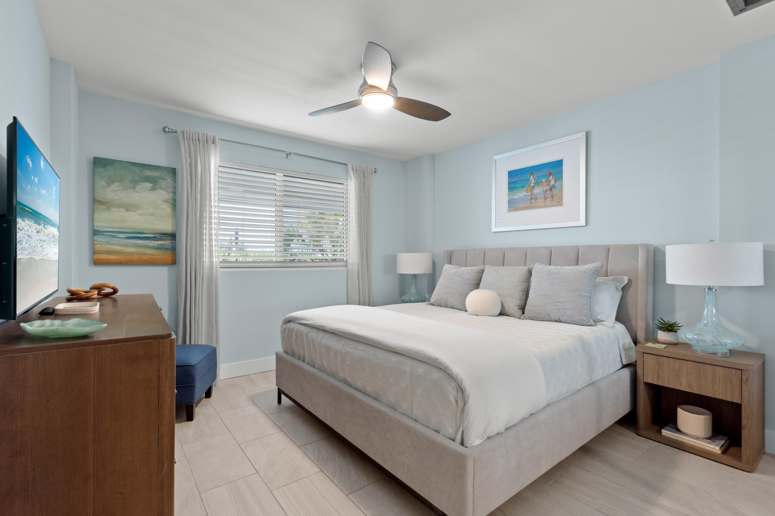 32461 East County Highway 30A, Unit 330 Inlet Beach, FL 32461 - Photo 21 of 31 a bedroom with a bed and a flat screen tv
