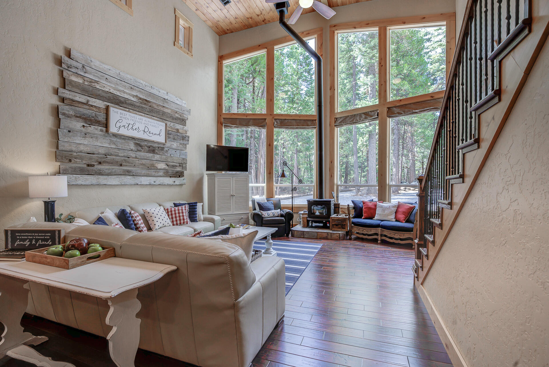 34607 Mountain Haven Road Shingletown, CA 96088 - Photo 13 of 63 a living room with fireplace furniture and a large window
