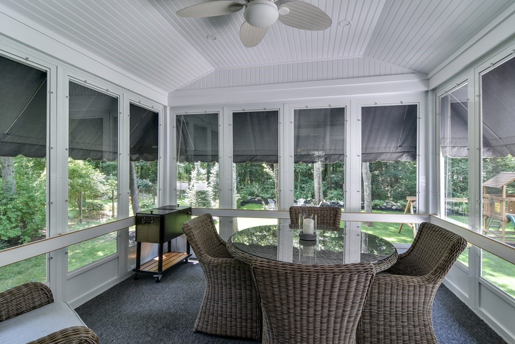 9 Longmeadow Road Medfield, MA 02052 - Photo 24 of 31 a dining room with furniture large windows and wooden floor