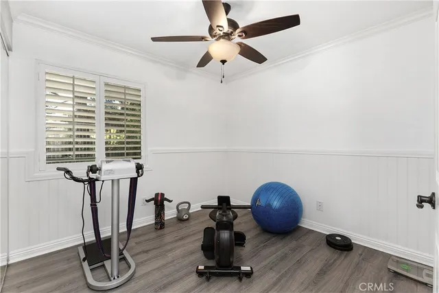a room with gym equipment