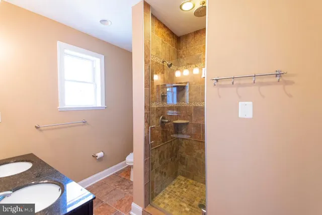 a bathroom with a shower