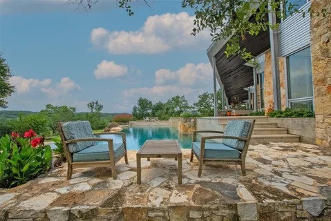 an aerial view of a house