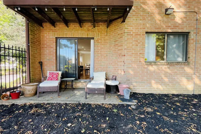 a outdoor space with patio furniture