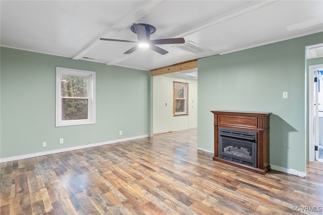16447 Bullfield Road Doswell, VA 23047 - Photo 3 of 23 Unfurnished living room featuring a fireplace and