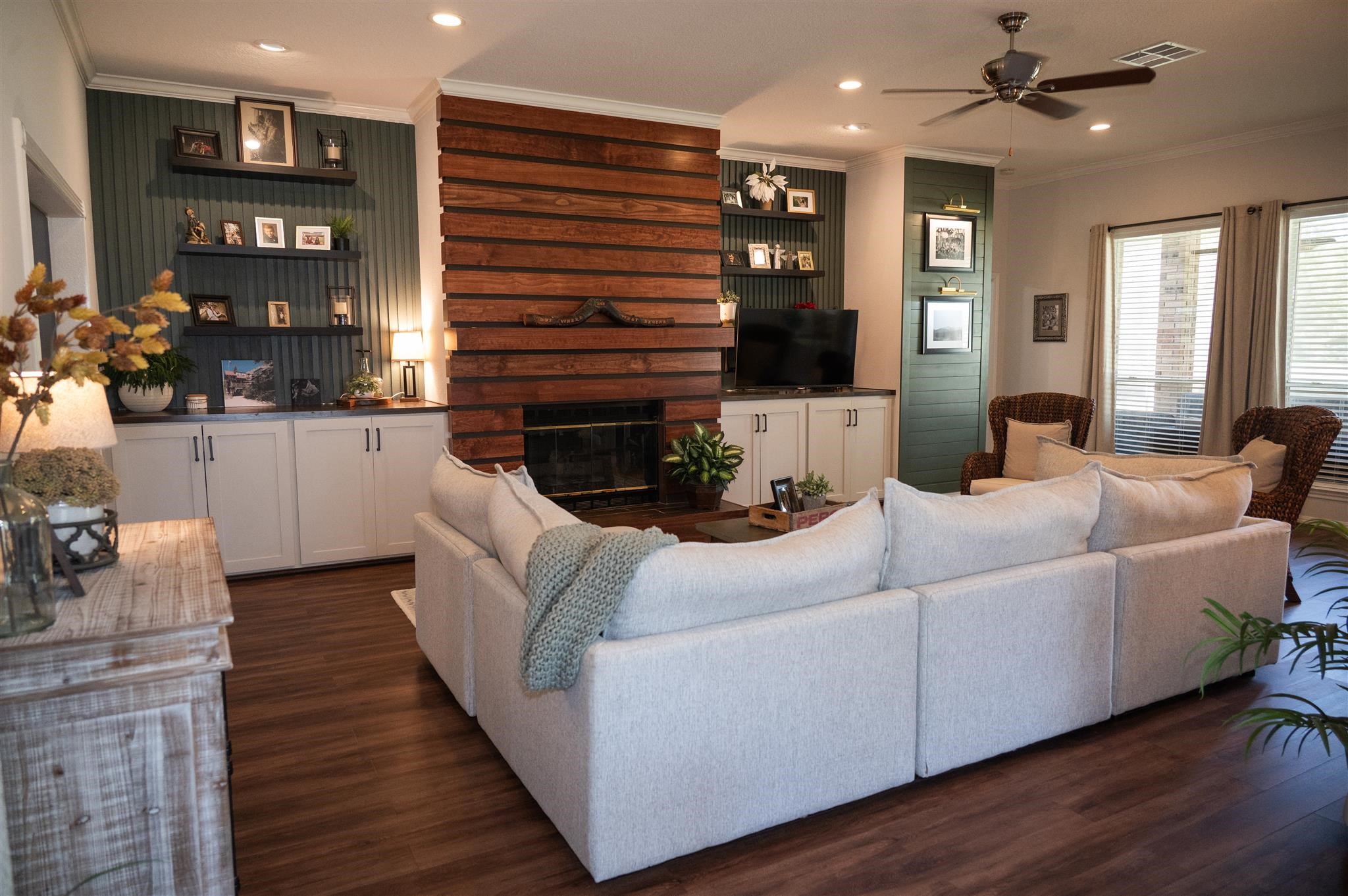 77 Panorama Drive Conroe, TX 77304 - Photo 13 of 49 a living room with furniture and a fireplace