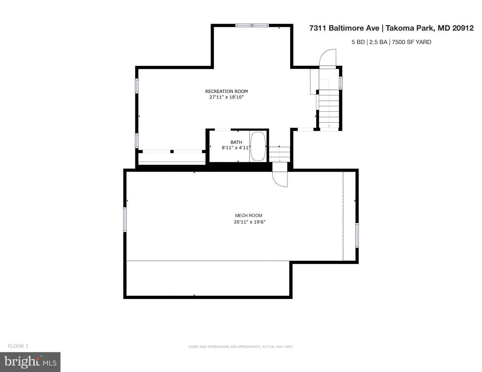 7311 Baltimore Avenue Takoma Park, MD 20912 - Photo 71 of 71 Floor Plan - Lower Level