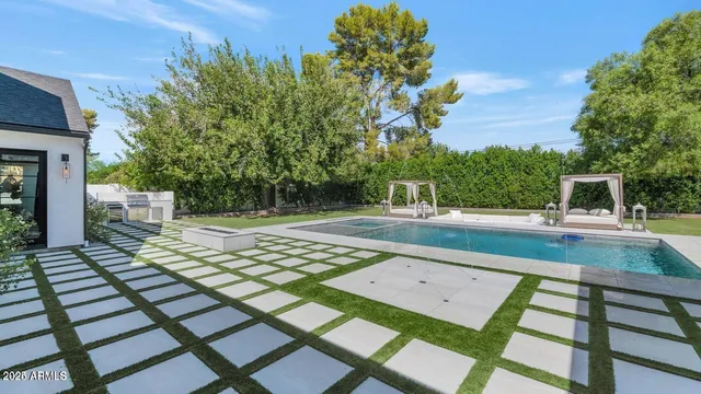 an aerial view of a house