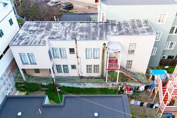 a view of roof deck with couch