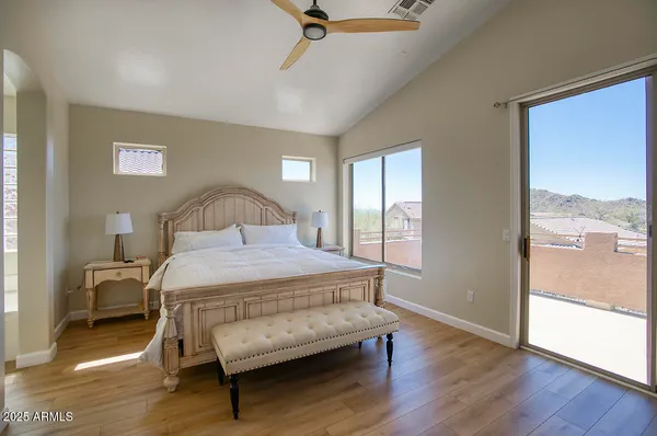a view of a balcony with city view